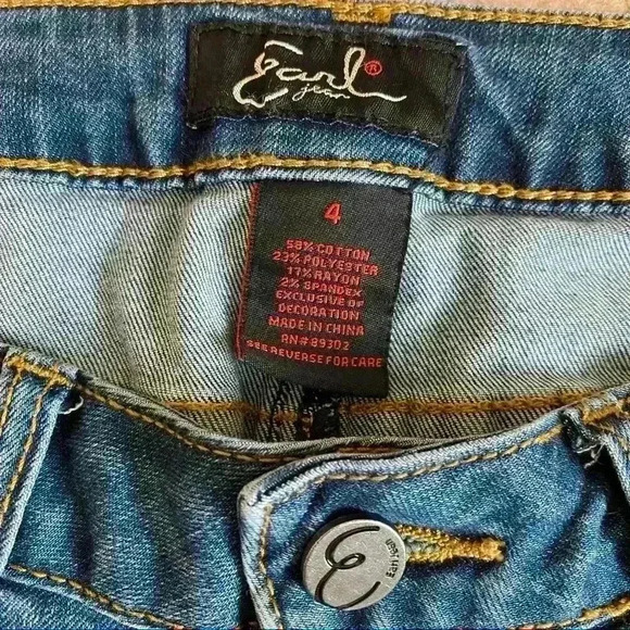 Earl Jeans Embroidered Flower Multicolor Denim Skinny Ankle Jeans 4 - Picture 10 of 13